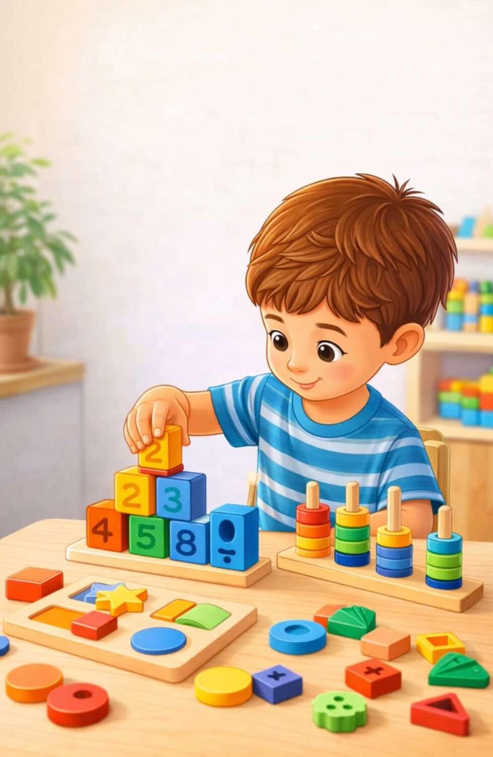 کودک در حال یادگیری مهارت های شناختی