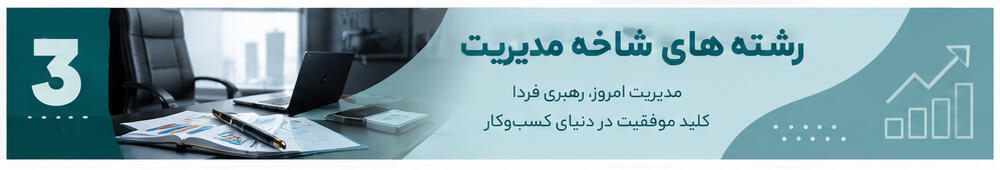 مدیریت یکی از بهترین رشته&zwnj;ها و جزو پردرآمدترین رشته های انسانی می&zwnj;باشد که گرایش&zwnj;های مختلفی از جمله بازرگانی، مالی، صنعتی، کسب و کار، بیمه، بیمه اکو، ، فرهنگی و هنری، امور بانکی، امور گمرکی و دولتی را دربرمی&zwnj;گیرد. برای کار در هر کدام از حوزه&zwnj;های مدیریت نیاز است که در طول دوران دانشجویی مهارت&zwnj;هایی از جمله تسلط بر زبان انگلیسی و توانایی کار با کامپیوتر را کسب کنید و هم این که لازم است حتما دارای روابط اجتماعی خوب، اعتماد به نفس بالا و قدرت تجزیه و تحلیل کافی باشید.